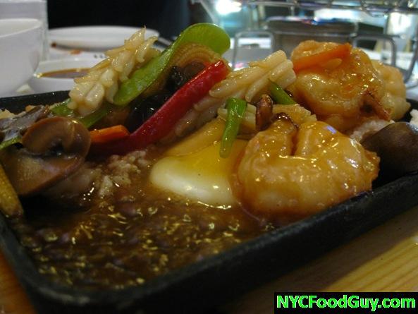 Sizzling Mixed Seafood Casserole with Crunchy Rice Cake