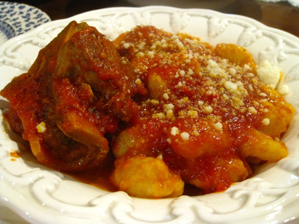 gnocchi with pork neck bones